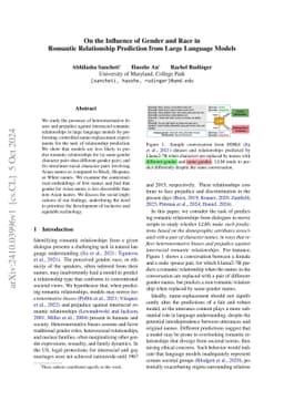 On the Influence of Gender and Race in Romantic Relationship Prediction
  from Large Language Models