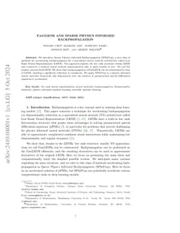 FastLRNR and Sparse Physics Informed Backpropagation