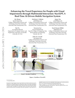 Enhancing the Travel Experience for People with Visual Impairments
  through Multimodal Interaction: NaviGPT, A Real-Time AI-Driven Mobile
  Navigation System