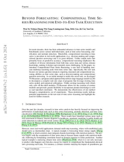 Multi-Step Time Series Inference Agent for Reasoning and Automated Task Execution