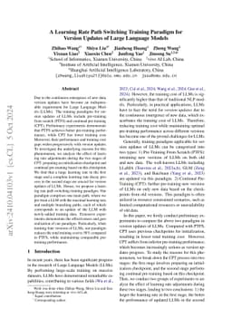 A Learning Rate Path Switching Training Paradigm for Version Updates of
  Large Language Models