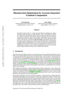 Riemann Sum Optimization for Accurate Integrated Gradients Computation