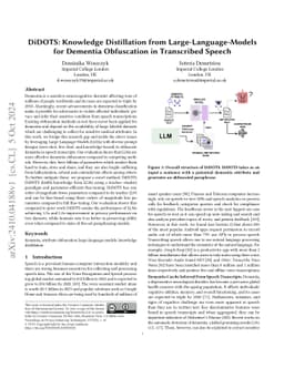 DiDOTS: Knowledge Distillation from Large-Language-Models for Dementia
  Obfuscation in Transcribed Speech