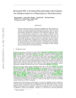 RainbowPO: A Unified Framework for Combining Improvements in Preference Optimization