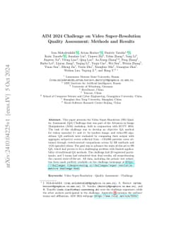 AIM 2024 Challenge on Video Super-Resolution Quality Assessment: Methods
  and Results