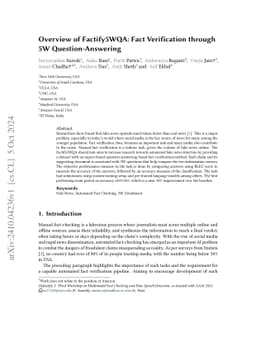 Overview of Factify5WQA: Fact Verification through 5W Question-Answering