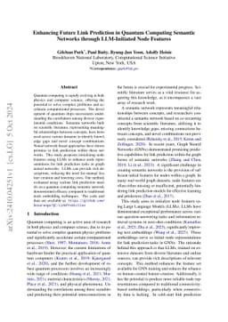 Enhancing Future Link Prediction in Quantum Computing Semantic Networks
  through LLM-Initiated Node Features