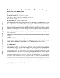 Contrastive Explanations That Anticipate Human Misconceptions Can Improve Human Decision-Making Skills
