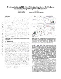 The Visualization JUDGE : Can Multimodal Foundation Models Guide
  Visualization Design Through Visual Perception?