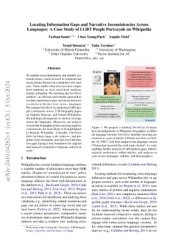 Locating Information Gaps and Narrative Inconsistencies Across
  Languages: A Case Study of LGBT People Portrayals on Wikipedia