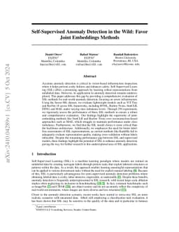Self-Supervised Anomaly Detection in the Wild: Favor Joint Embeddings
  Methods