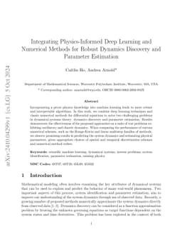 Integrating Physics-Informed Deep Learning and Numerical Methods for
  Robust Dynamics Discovery and Parameter Estimation