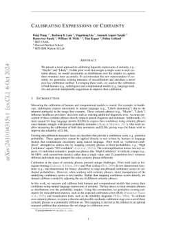 Calibrating Expressions of Certainty