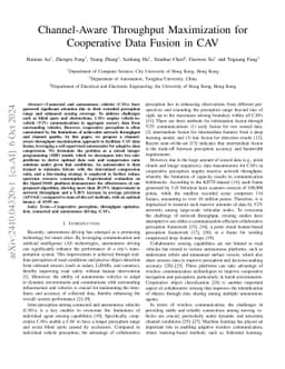 Channel-Aware Throughput Maximization for Cooperative Data Fusion in CAV