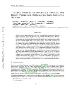 TIS-DPO: Token-level Importance Sampling for Direct Preference Optimization With Estimated Weights