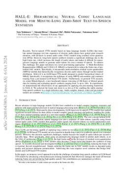 HALL-E: Hierarchical Neural Codec Language Model for Minute-Long
  Zero-Shot Text-to-Speech Synthesis