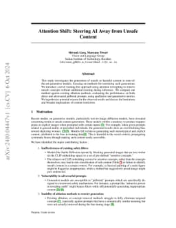 Attention Shift: Steering AI Away from Unsafe Content