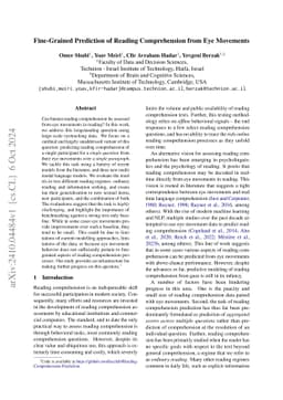 Fine-Grained Prediction of Reading Comprehension from Eye Movements