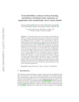 Generalizability analysis of deep learning predictions of human brain
  responses to augmented and semantically novel visual stimuli