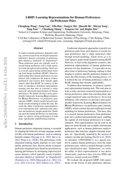 LRHP: Learning Representations for Human Preferences via Preference
  Pairs
