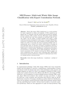 MECFormer: Multi-task Whole Slide Image Classification with Expert
  Consultation Network