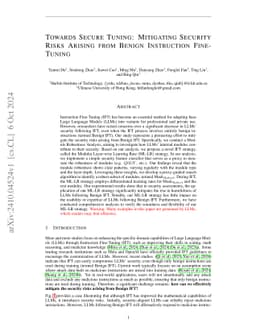 Toward Secure Tuning: Mitigating Security Risks from Instruction Fine-Tuning