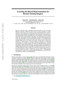 Learning De-Biased Representations for Remote-Sensing Imagery