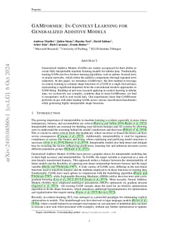 GAMformer: In-Context Learning for Generalized Additive Models