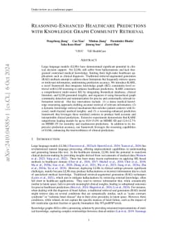 Reasoning-Enhanced Healthcare Predictions with Knowledge Graph Community Retrieval