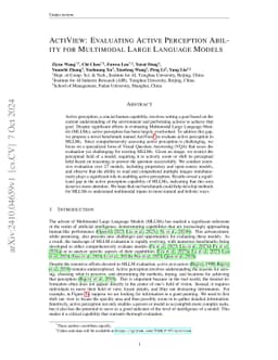 ActiView: Evaluating Active Perception Ability for Multimodal Large Language Models