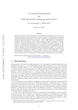A Universal Formulation for Path-Parametric Planning and Control