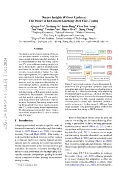 Deeper Insights Without Updates: The Power of In-Context Learning Over
  Fine-Tuning