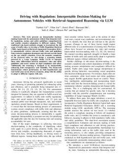Driving with Regulation: Interpretable Decision-Making for Autonomous Vehicles with Retrieval-Augmented Reasoning via LLM