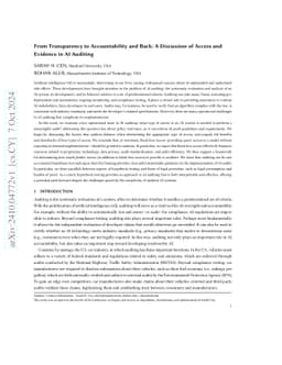 From Transparency to Accountability and Back: A Discussion of Access and
  Evidence in AI Auditing