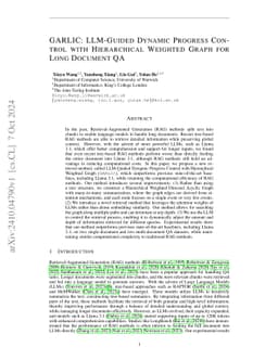 GARLIC: LLM-Guided Dynamic Progress Control with Hierarchical Weighted
  Graph for Long Document QA