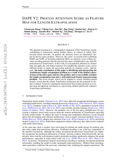 DAPE V2: Process Attention Score as Feature Map for Length Extrapolation