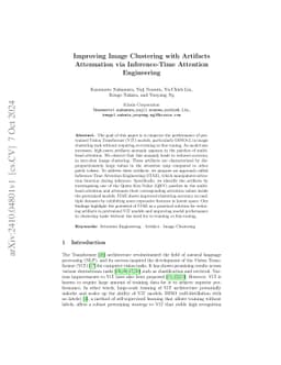 Improving Image Clustering with Artifacts Attenuation via Inference-Time
  Attention Engineering