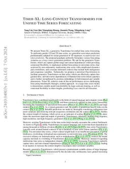 Timer-XL: Long-Context Transformers for Unified Time Series Forecasting