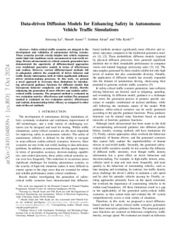 Data-driven Diffusion Models for Enhancing Safety in Autonomous Vehicle
  Traffic Simulations