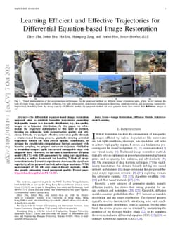 Learning Efficient and Effective Trajectories for Differential
  Equation-based Image Restoration