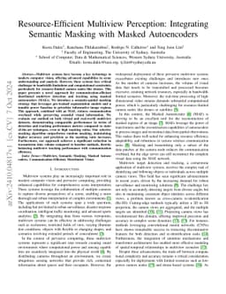 Resource-Efficient Multiview Perception: Integrating Semantic Masking
  with Masked Autoencoders