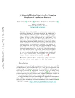 Multimodal Fusion Strategies for Mapping Biophysical Landscape Features