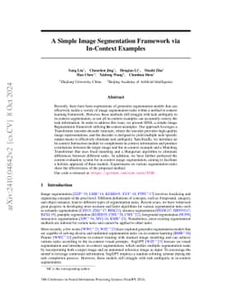 A Simple Image Segmentation Framework via In-Context Examples