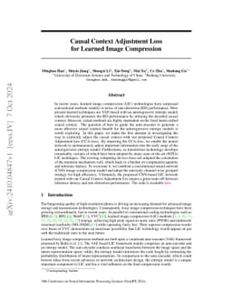 Causal Context Adjustment Loss for Learned Image Compression