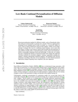 Low-Rank Continual Personalization of Diffusion Models