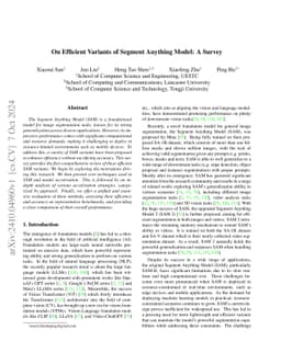 On Efficient Variants of Segment Anything Model: A Survey
