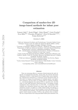Comparison of marker-less 2D image-based methods for infant pose estimation
