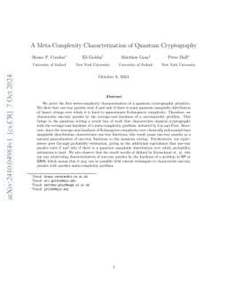 A Meta-Complexity Characterization of Quantum Cryptography