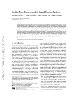 On the Biased Assessment of Expert Finding Systems