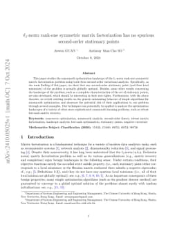 $\ell_1$-norm rank-one symmetric matrix factorization has no spurious
  second-order stationary points